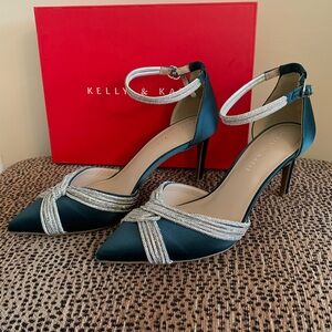 Kelly & Katie Green Stiletto Heels with Crisscross Straps